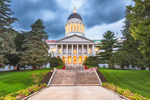 The Maine State House in Augusta, Maine, USA. -