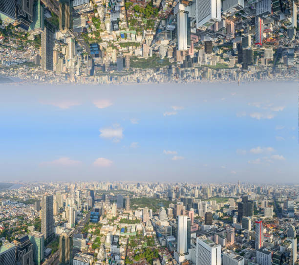 istock High view of the city with invert side process style 1139275224