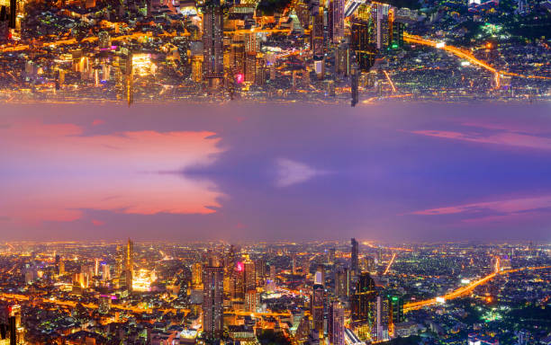 istock High view of the city with invert side process style 1139275229