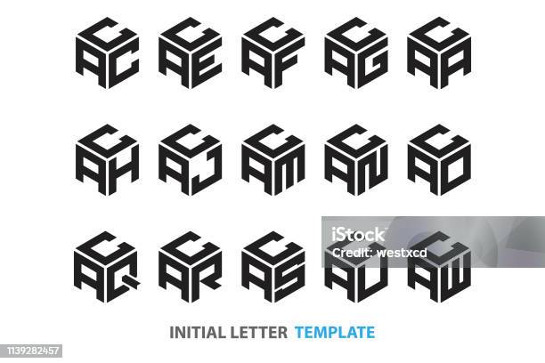 Initial Threeletter Hexagon Stock Illustration - Download Image Now - Logo, Letter N, Letter S