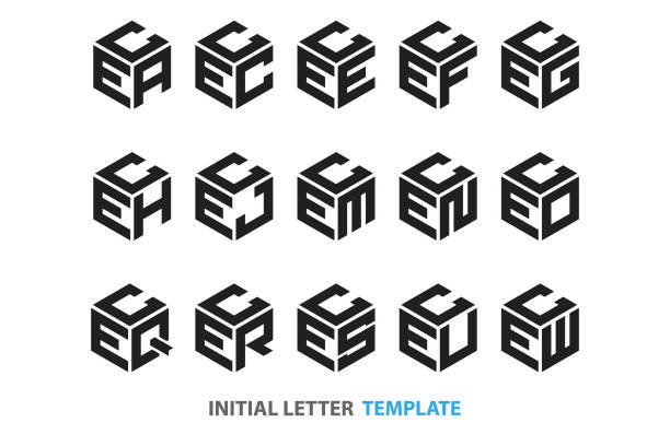 ilustrações de stock, clip art, desenhos animados e ícones de initial three-letter hexagon - symbol sign vector letter r