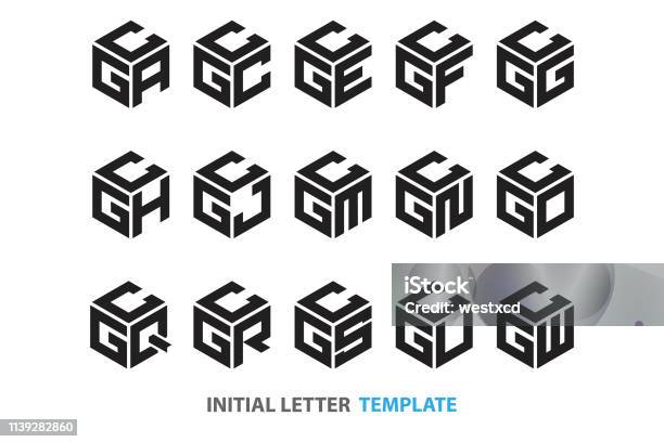 Initial Threeletter Hexagon Stock Illustration - Download Image Now - Logo, Letter G, Letter W