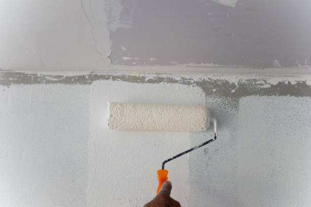 istock Professional painter worker is painting a wall. Concept of home restoration 1139282903