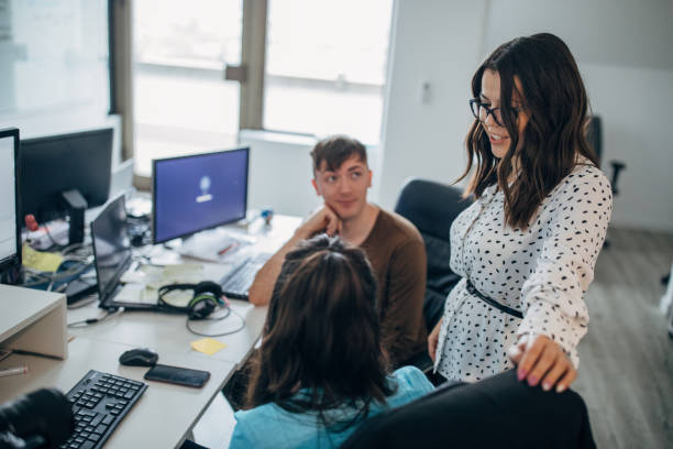 istock Modern people working together in office 1139284395