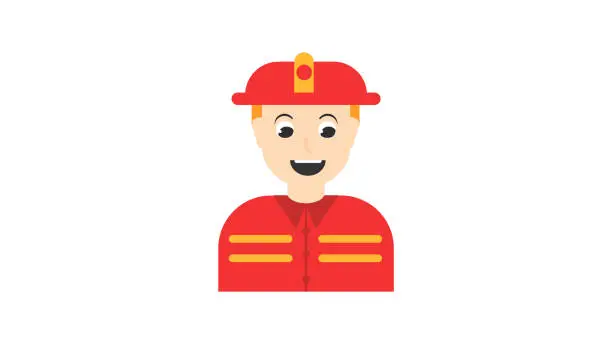 Vector illustration of Fireman safety icon