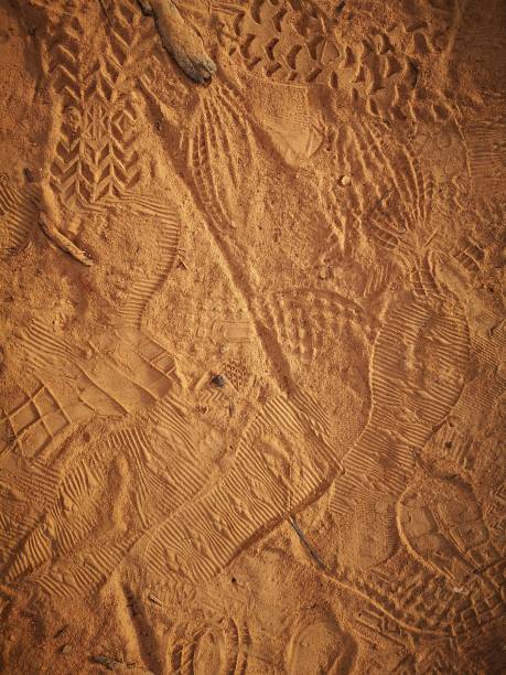 istock Sandy shoe track with vintage background 1139285798