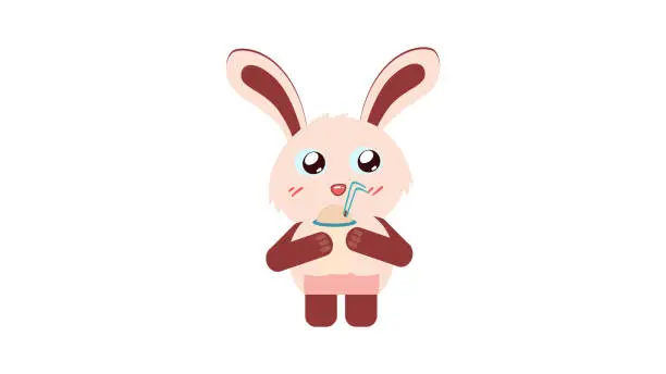 Vector illustration of Little funny bunny icon