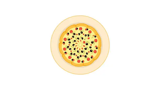 Vector illustration of Pizza vector with white background Icon