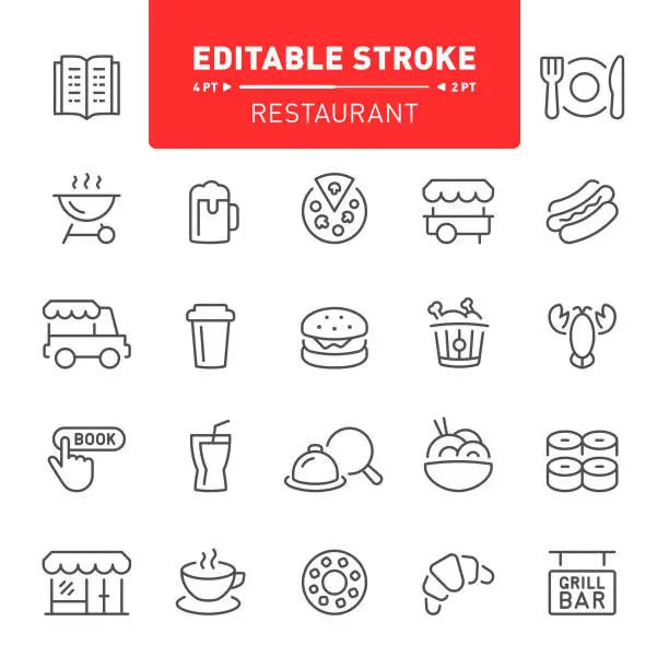 Vector illustration of Restaurant Icons