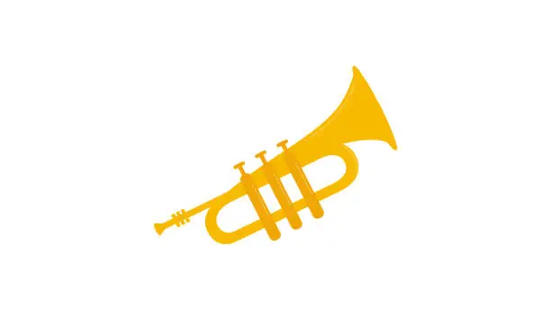 Vector illustration of Flat Trumpet Icon