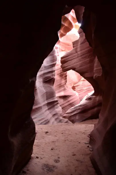 Beautiful red rock archway in a red rock slot canyon.