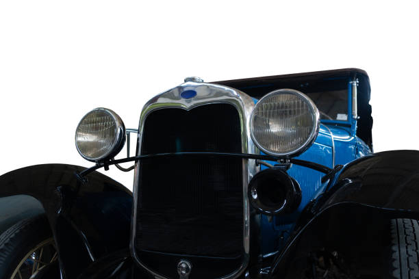 istock Old, vintage car with chrome headlights. 1139288339