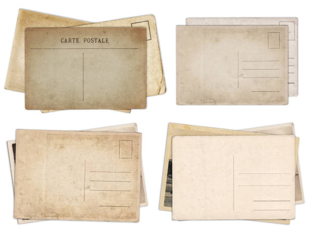 istock Set of various old vintage postcards isolated on white 1139289110
