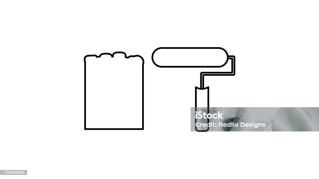 Color brush roller icon Abstract stock vector