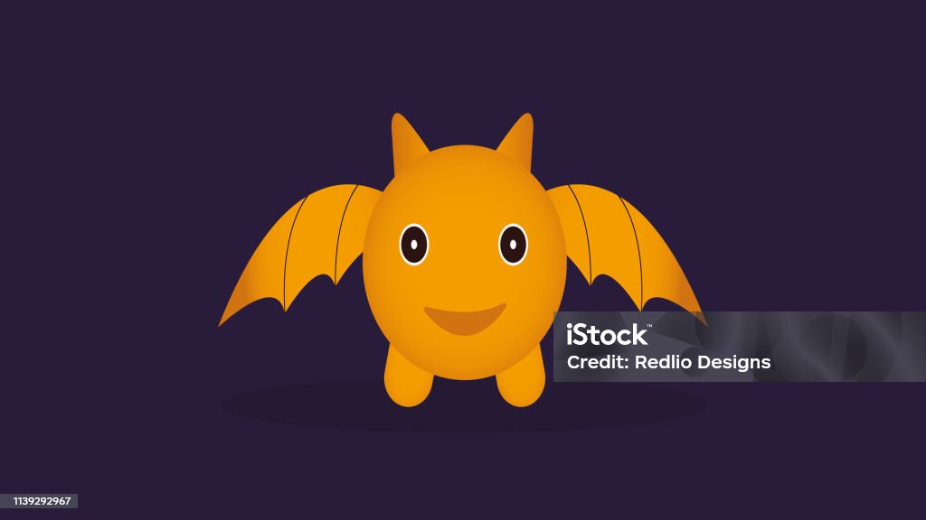 Flying bat cartoon icon Animal stock vector