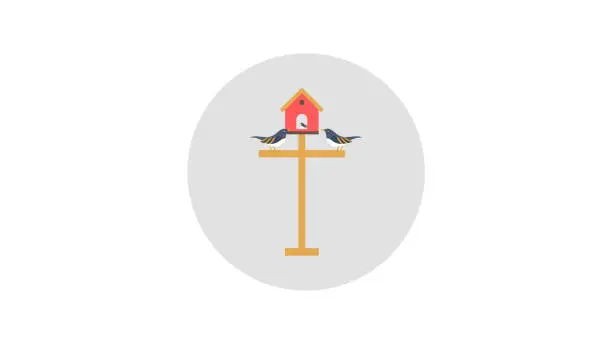 Vector illustration of Bird house icon