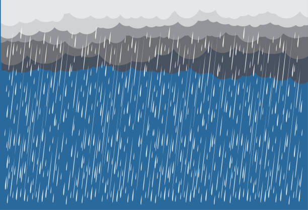 облако и дождь, сезон дождей, векторный дизайн, иллюстрация. - monsoon stock illustrations