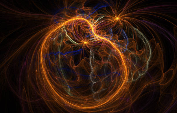 istock Abstract fire fractal art background illustration space geometry. 1139297367