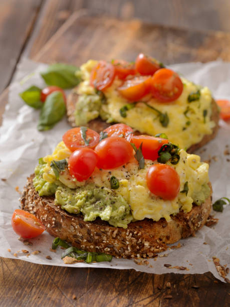 istock Creamy Avocado Sandwich with Scrambled Eggs and Tomatoes 1139297446