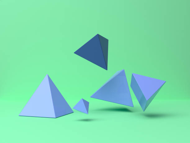 istock blue/purple geometric shape falling/levitation abstract minimal green scene 3d rendering 1139297845