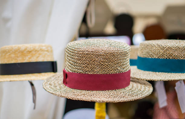 istock new straw hat with  ribbon 1139306640