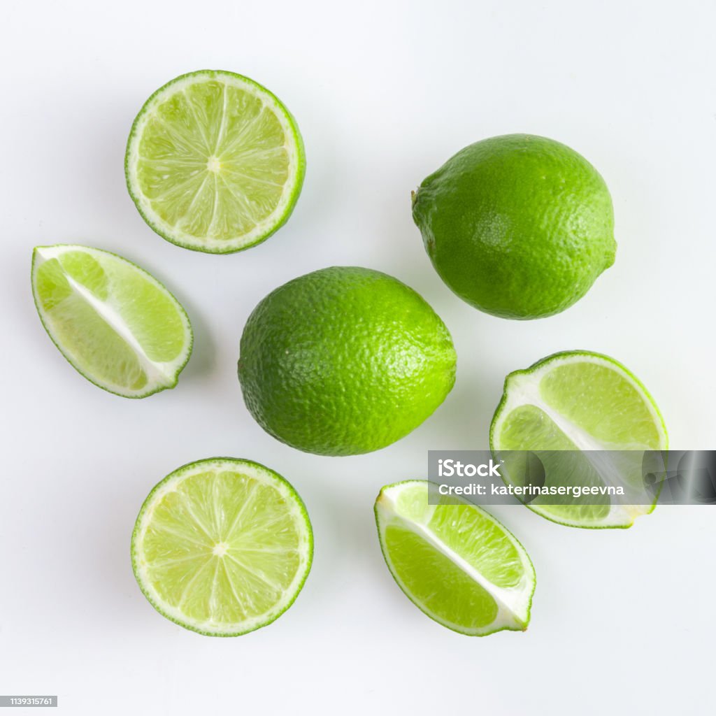 top view on the Lime lime,lemon,citrus,green,fruit Lime Stock Photo