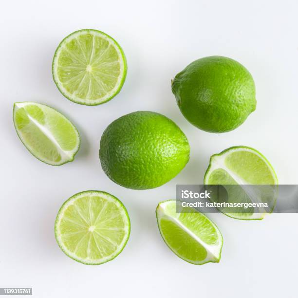 Top View On The Lime Stock Photo - Download Image Now - Lime, Lemon - Fruit, Slice of Food