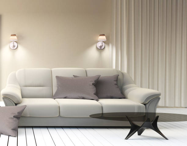 istock Living Room Scandinavian Style. 3D rendering 1139317985