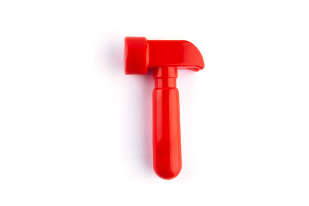 istock Toy red hammer isolated on white. Place for texs. 1139328260