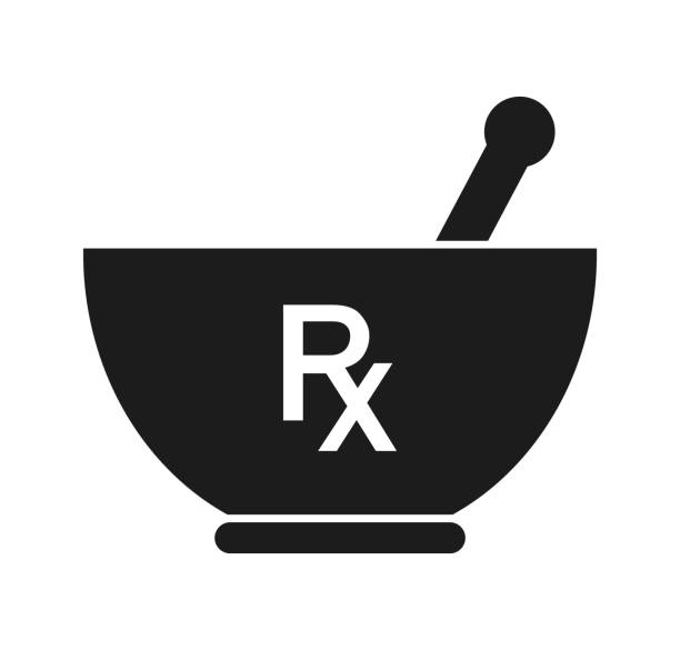 약국 및 의학 아이콘입니다. 평면 스타일 벡터 eps. - rx symbol computer icon healthcare and medicine stock illustrations