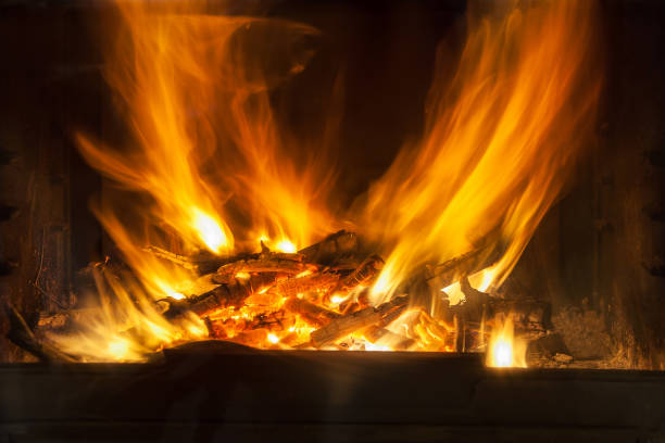 istock Burning billets in hot stove 1139337942