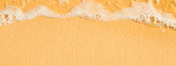 istock Nature Background of sea wave on yellow sandy beach 1139337953