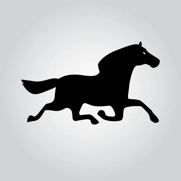 Vector illustration of Black Horse Icon
