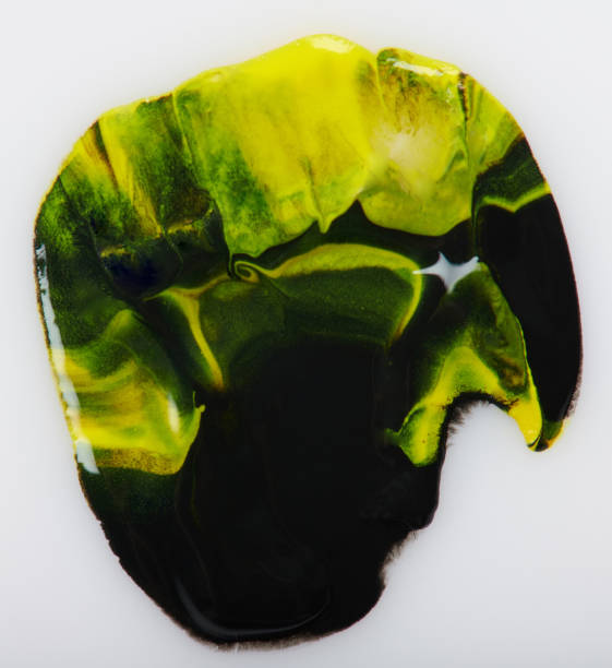 istock Water ink paint black and yellow color 1139341412