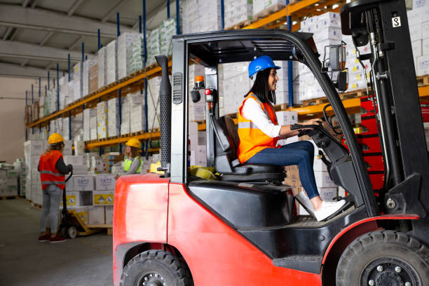 istock Business colleagues working with computer in warehouse 1139344085