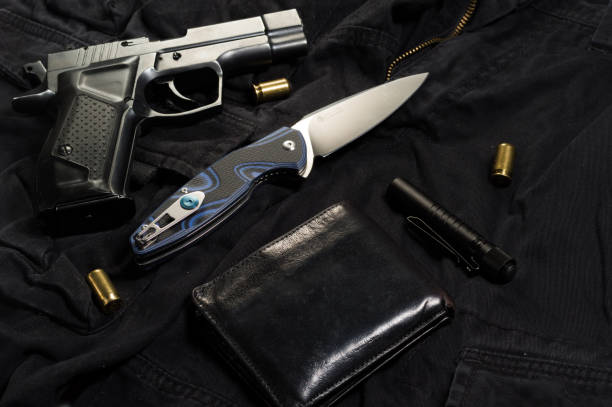 istock Traumatic pistol and cartridges. Weapons for self-defense. 1139344191