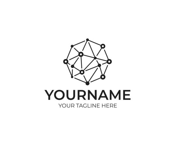 blockchainový design. technologický vektorový design. kryptoměna šestiúhelník ilustrace - tvorba sítě kontaktů stock ilustrace