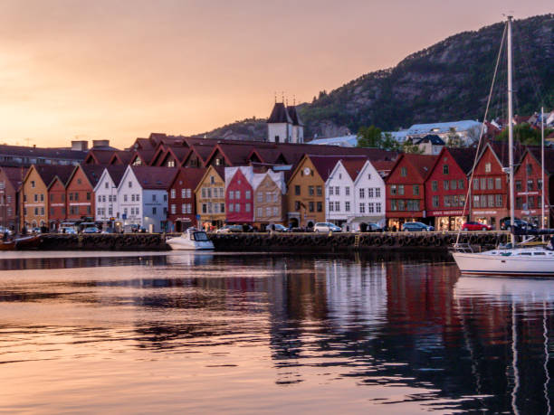 istock Norway - Sunset in the port Bergen 1139345627