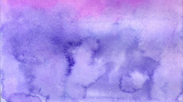 istock Abstract purple watercolor hand-drawn brush strokes. Brightly colored background. 1139345836