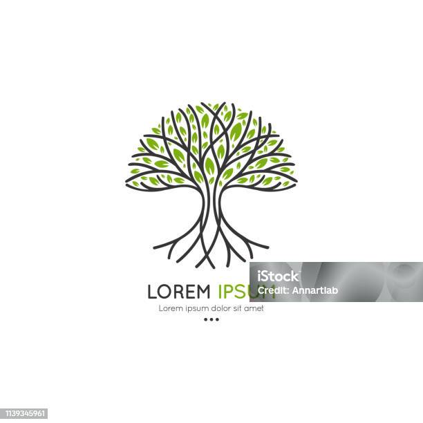 Logo De Larbre Illustration Abstraite Et Moderne Vecteur Isolé Idéal Pour Lemblème Monogramme Invitation Flyer Menu Brochure Arrièreplan Ou Toute Idée Souhaitée Vecteurs libres de droits et plus d'images vectorielles de Arbre