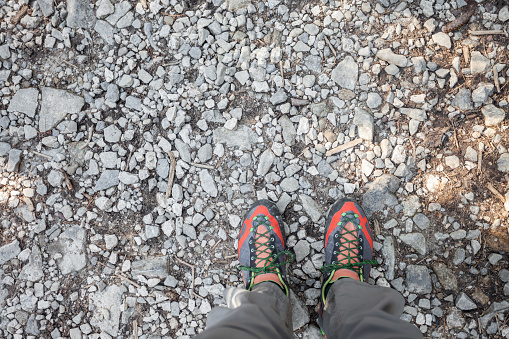 mountain shoes to walk long a mountain path