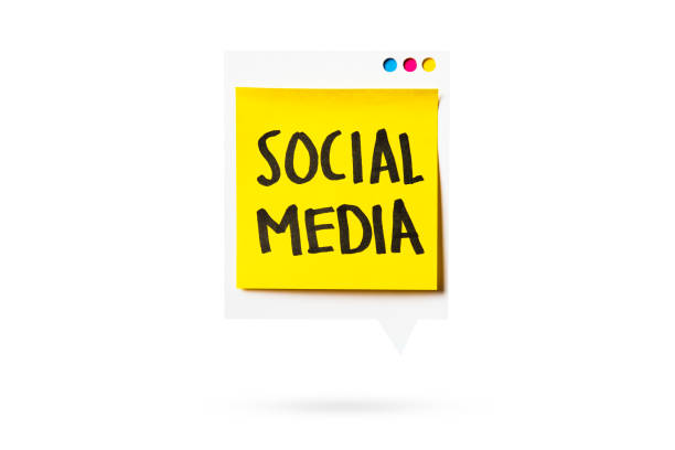 Social media notificacion represented with paper digital display isolated on white background
