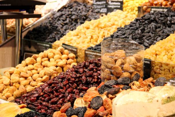 istock Selling dried fruits market. 1139353334