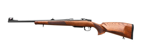 istock wooden hunting rifle isolated on white background 1139358657