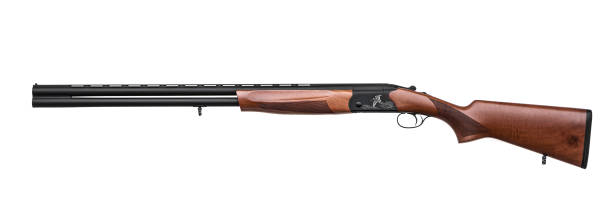 istock classic hunting double barreled shotgun isolated on white background 1139358678