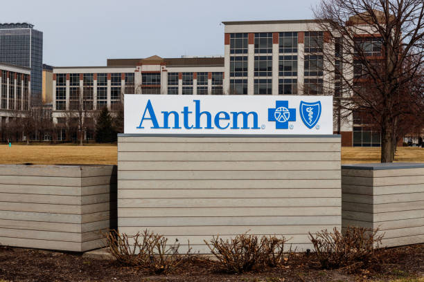 Anthem World Headquarters. Anthem is a Trusted Health Insurance Plan Provider Indianapolis: Circa March 2019: Anthem World Headquarters. Anthem is a Trusted Health Insurance Plan Provider national anthem stock pictures, royalty-free photos & images