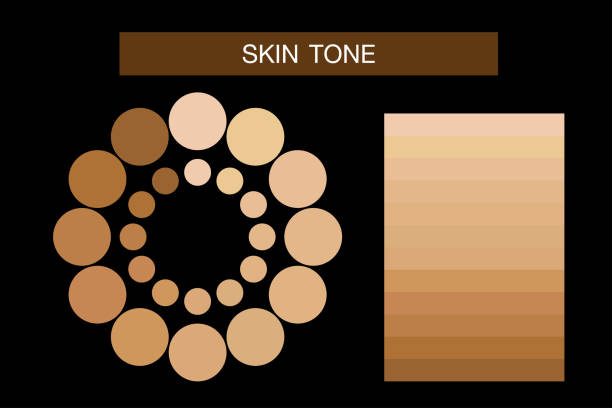 skin tone, vector icon skin tone, vector icon skin tone chart stock illustrations