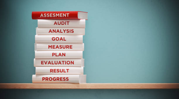 istock Books of  Assessment And Analysis In Front Grey Wall 1139380063