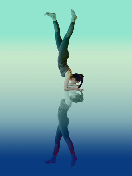 istock young girl performs different poses of yoga, flexible beautiful model on a white background. meditation and asanas. 1139381237