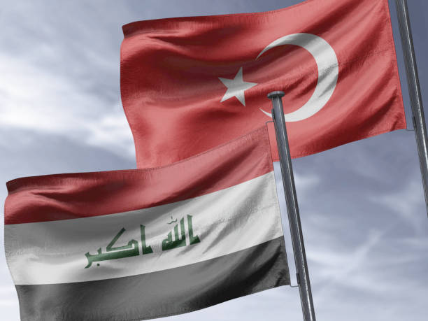istock Turkey and Iraq flags together 1139387018